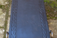 Tavolo base metallica piano in bucchero nero cm 70x40x40