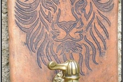 (MLT) maschera leone incisa a mano cm. 22x40x3
